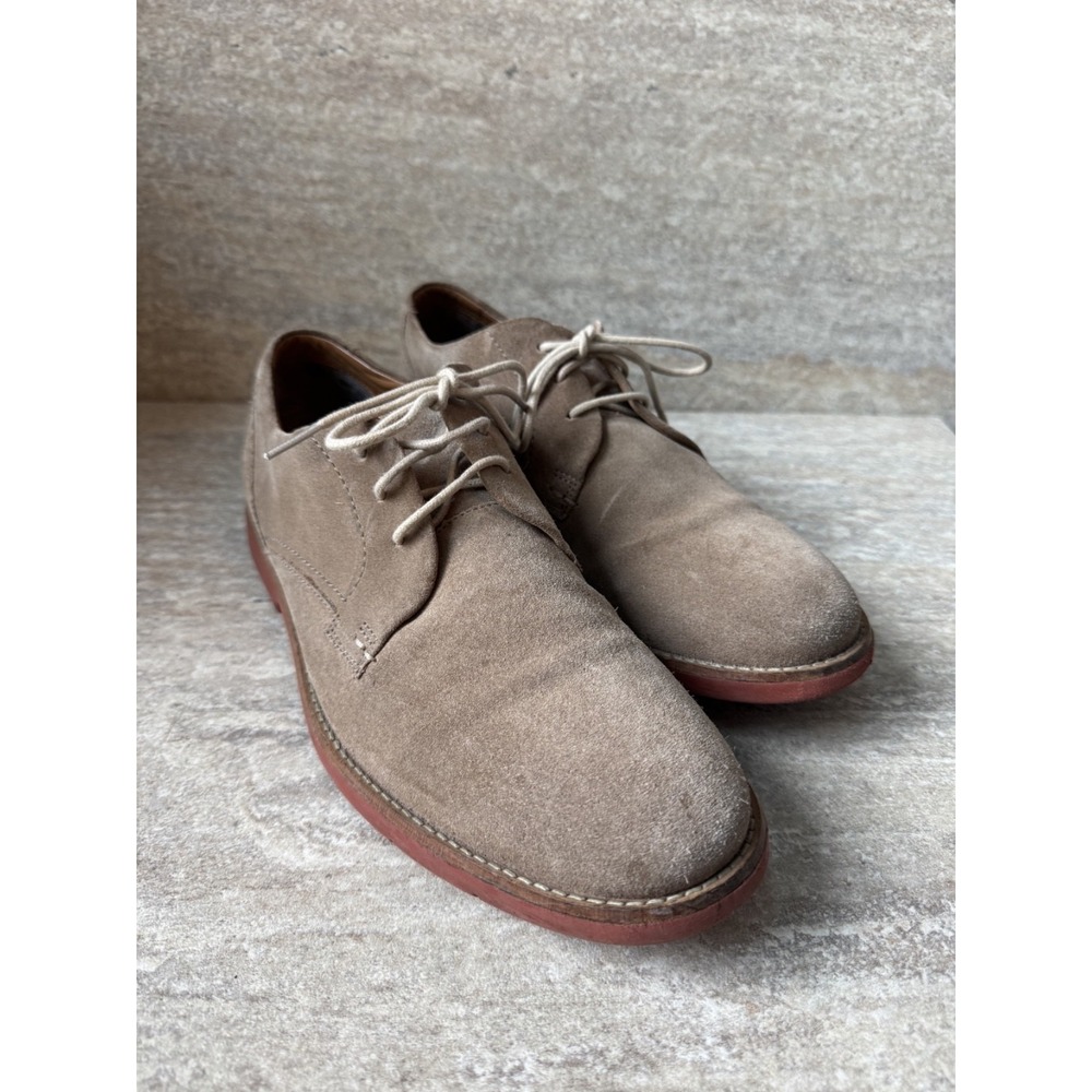 Clark's Men's Suede Leather Lace Up‎ Dress Shoes Tan Light Brown Sz 9.5